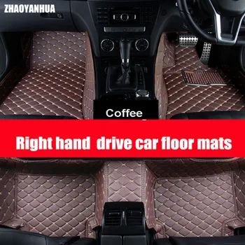 V pravej ruke riadiť Vlastné fit auto poschodí fit Vlastné auto podlahové rohože pre Mercedes Benz C W204 W205 E W211 W212 W213 S triedu CLA