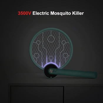 3500V Elektrické Mosquito Repeller Skladacia Hmyzu Raketa Plácačka Zapper 1000mAh USB Spoplatnené Komárov Plácačka Vrah Lietať