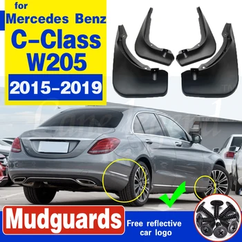 Auto Predné Zadné Blatníky Na Mercedes Benz, C-Trieda W205 ~ 2019 Mudflap Blatník Mud Guards Klapky Splash Stráže Príslušenstvo