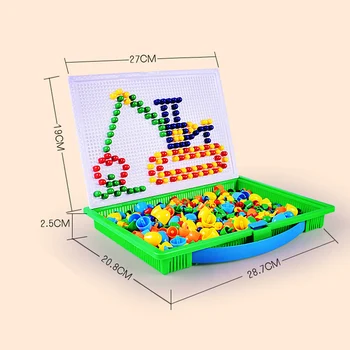 Lantiger 296pcs Húb na Nechty, Intelligent 3D Puzzle Hry DIY Nechtov Huba Plastové Flashboard Deti Hračky Vzdelávacie Hračka