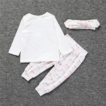 Hot predaj 2018 nové moduly chlapci a dievčatá novorodenca oblečenie set sa prekladaného zvierat tlač T - tričko + nohavice + klobúk 3pc mix veľkoobchod