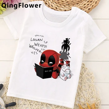 Deadpool tričko t-shirt top deti deti, pre teenagerov cartoon školy zviera tlače módne camisas