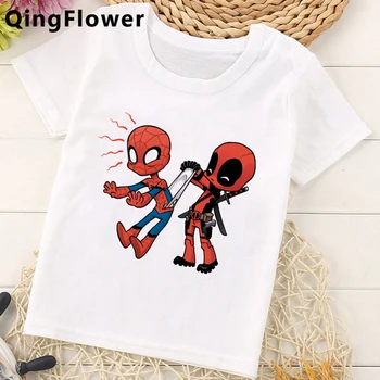 Deadpool tričko t-shirt top deti deti, pre teenagerov cartoon školy zviera tlače módne camisas
