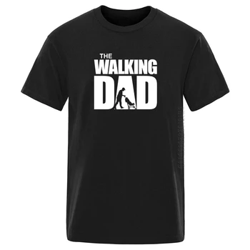 Muž 2020 Bavlna pekný tričko Chôdza Otec Kočíka Jednoduchý List Vytlačený letné Módy Hip Hop Muži t-shirts farbou