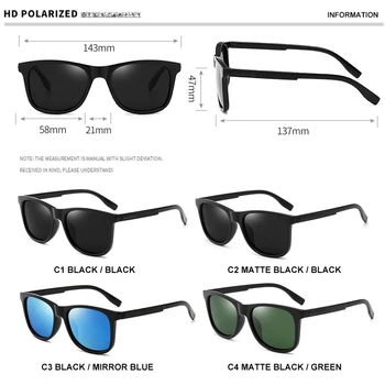 SIMPRECT Polarizované slnečné Okuliare Mužov 2021 UV400 Anti-Oslneniu Vodiča Námestie slnečné Okuliare Retro Vintage Zrkadlo Slnečné Okuliare Pre Mužov