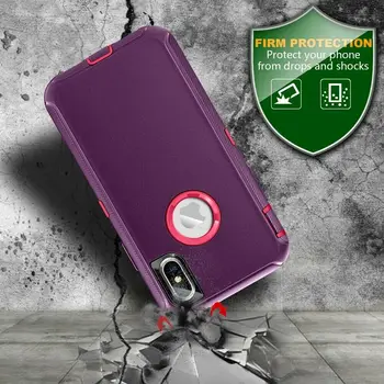 Pre iPhone X XS Max XR 6 6 7 8 Plus Brnenie puzdro + Spona na Hostel Defendr Ťažkých Ochrany 360 Stupňov Telefón Prípadoch