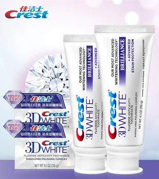 Crest 3D White Lesk Advanced Whitening zubná pasta, Bielenie Zubov, Anticavity Zubnej Pasty Squeezer zubná pasta 116g