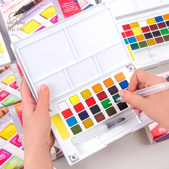 Profesionálne 12/18/24/36 Farby Solid Akvarelových farieb Nastaviť Box s Štetec Prenosné Akvarel Pigment Nastaviť Umelecké potreby
