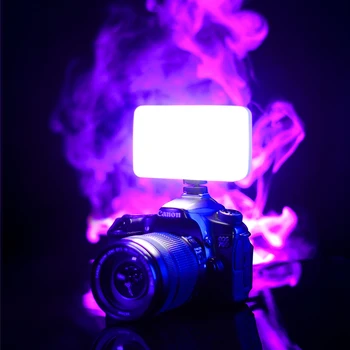 VL120 3200K-6500K LED Video Svetlo pre DSLR Fotoaparát Svetlo S Mäkké Box RGB Farebný Filter Studenej Obuvi Vrecku Vyplniť Svetla 6 farieb