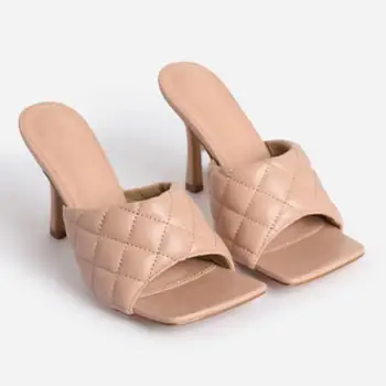 2020 Lete Ženy Vysoké podpätky Sandále, Papuče Vysokým Podpätkom Jemné Päty Námestie Hlavu Módne Sandále Otvorené Prst Topánky Pevné Plus Veľkosť