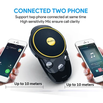 JINSERTA Bluetooth Handsfree Súpravou do Auta Bezdrôtové Bluetooth Reproduktor Telefónu Hudobný Prehrávač MP3, Slnečná Clona Klip Odposluch Nabíjateľná