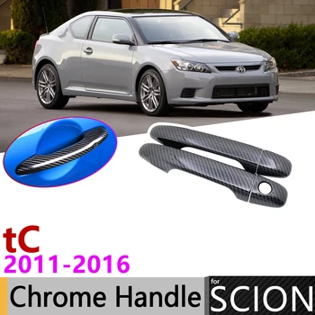 Black Carbon Fiber Dverí Rukoväť Kryt pre Scion tC AT20 20 2011~2016 Auto Príslušenstvo Nálepky Výbava Nastaviť 2012 2013 Chrome