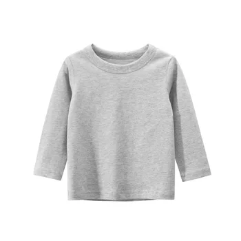 Detské Oblečenie na Jeseň 2020 Chlapca Dlhé Rukávy T-shirt jednofarebné Bavlnené Tričko Dievčatá Aktívne O-Krku Deti Oblečenie od 2 do 9 Rokov