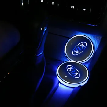 2x Led Auto Pohára Nápoj Držiteľ Logo Svetlo pre Toyota, Nissan Ford Bmw M Benzs Audis Jeep USB Nabíjanie Svetelná Dráha Príslušenstvo