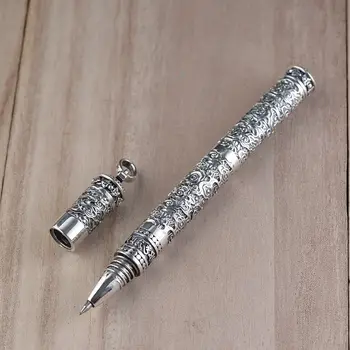 S925 strieborná klasická Thajská strieborné pero, mužov darček, štúdia kaligrafie darček, písanie, sľubný strieborné pero