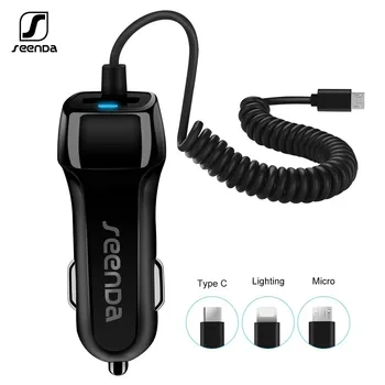 SeenDa Auto Nabíjačku s Micro USB Typu C Kábel Rýchly Rýchly Mobilný Telefón, Nabíjačku Na iPhone X 7 /Samsung S9 S8 Plus /Huawei Xiao