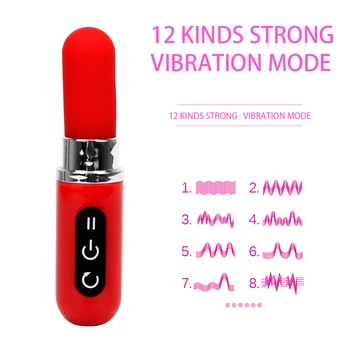 IKOKY 12 Frekvencie Mini Rúž Vibrátor Klitorálny Stimulátor sexuálnu Hračku Pre Ženy, G Mieste Bullet Upozorňuje Nepremokavé