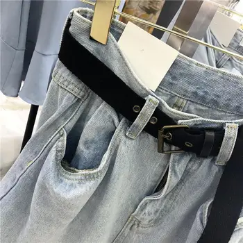 Letné Roztrhlo Priateľ Džínsy pre Ženy 2020 Módne Voľné Vintage Vysoký Pás Džínsy Plus Veľkosť Jeans S-2XL Streetwear Svetlo modrá
