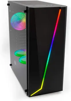 Yeian stolný počítač box Herné Armageddon 2200, Micro ATX, bez zdroja, čierna/RGB led (YGA-68809)