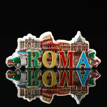 Chladnička Magnet Dekorácie Svete Turistické Suveníry Živice Remesiel Rómov Sicília Taliansko Chladnička Magnety Nálepky Krajiny Cestovanie Dekor