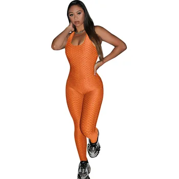 Kríž Backless Duté Bežné Fitness Remienky 2021 Ženy Ramena Activewear Jumpsuit Móda Plus Veľkosť Jedného Kusu Oblečenia