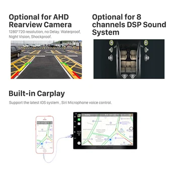 Seicane Jeden Din Android 10.0 IPS Universal Car Multimedia Player 10.1 palcový 4+64GB GPS Stereo Podporu rds Spätné kamery TPMS