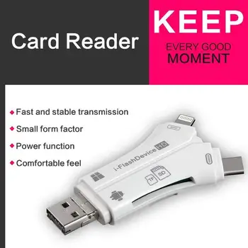 4 V 1 I pamäťovú Jednotku USB Typu C, Mikro SD&TF Card Reader Adaptér pre IPhone Pro 11 X Max 5 6 7 8 pre IPad, Macbook Android