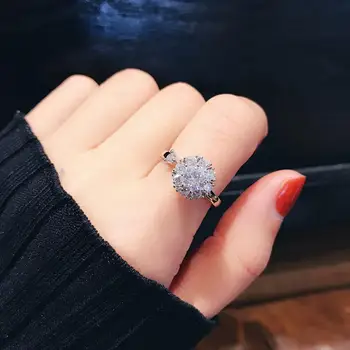 Kreatívne Vírivky Snowflake Nastaviteľná Veľkosť Krúžku Romantické Šperky pre Ženy Valentína Darček