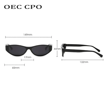 OEC CPO Móda Malá Jeden Kus slnečné Okuliare Ženy Vintage Cat eye Slnečné Okuliare Pre Ženy Značky Jedinečný Punk Odtiene UV400 Oculos