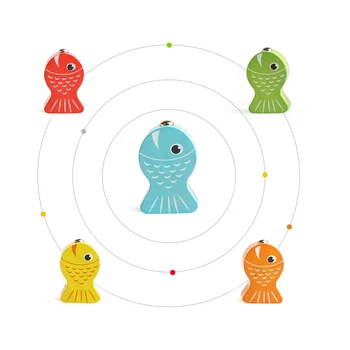 Drevená Hračka Montessori Vzdelávacích Rada Matematiku Rybárske Počítať Čísla Zodpovedajúce Digitálne Farebné Zápas Vzdelávania v Ranom veku deti Hračka Darček