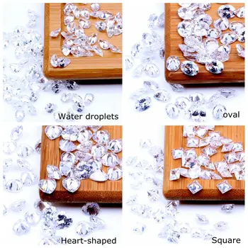 Biely Štvorec 50/100ks/veľa Cubic Zirconia Kameň Korálky 2~10 mm A Mix 2-7 mm Veľkosti Voľné CZ Zirkónmi Pre Šperky, Takže Materrial