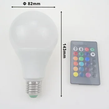 10W RGB LED Žiarovka Osvetlenia E27 Diaľkové Ovládanie Skrutku Base Svietidlo Lampara AC 85~265V Farebné Meniace Stmievateľné Dole Svetlá CE ROSH