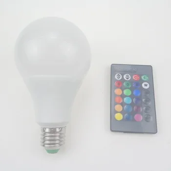10W RGB LED Žiarovka Osvetlenia E27 Diaľkové Ovládanie Skrutku Base Svietidlo Lampara AC 85~265V Farebné Meniace Stmievateľné Dole Svetlá CE ROSH
