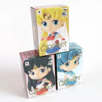 Q posket Sailor Moon Tsukino Usagi / Sailor Ortuť Mizuno Ami / Sailor Mars Hino Rei PVC Akčné Figúrky, Hračky 3ks/set