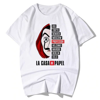 Letné T-Shirt Dom Papierové Peniaze Heist La Casa De Abstraktných Gotický Tee Módne Harajuku Ženy Oblečenie T-shirt FemaleTops