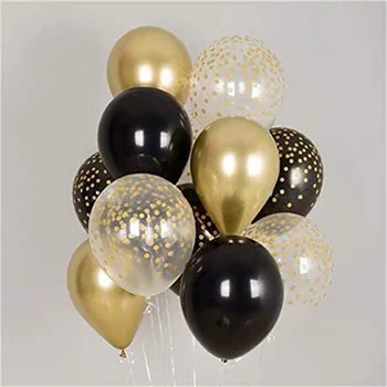 40PCS Nový Rok Balóny 12Inch Čierne Zlato Tému Balóny Auta Narodeninová Párty pre Dospelých Dekorácie, Svadobné Baby Sprcha Dodávky