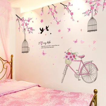 [shijuekongjian] Kvet Birdcage Samolepky na Stenu DIY Flamingo Zvierat Stenu pre Dom Obývacia Izba Deti Spálne Dekorácie