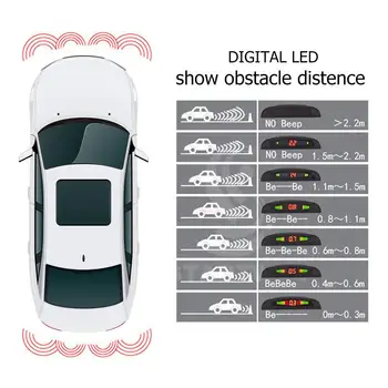 Parkovanie Pomoc Auto, Auto Reverse Zálohy Radarový Systém, Parkovací Senzor, Kit Car Vozidla Cúvanie Radar Alarm/Bzučiak Pripomienky