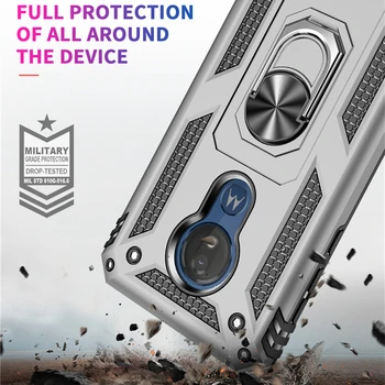 Podpora držiak do Auta Funkcia Kovový Krúžok pre Prípad Motorola MOTO G7 Power PC + TPU Šok Dôkaz Ochranu Kryt Telefónu Fundas