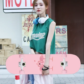 MS110 Dievča Primárne Skateboard 79 cm/31in Dvojité rocker Štyri kolesá, Čínsky Javor Skateboard