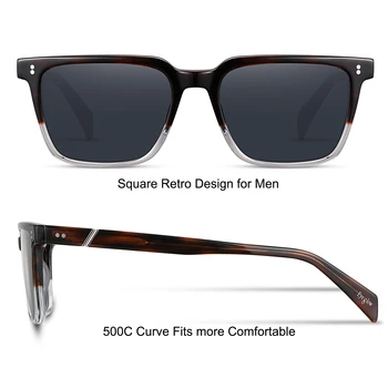 Námestie slnečné okuliare mužov široký veľkosť luxusný dizajn značky slnečné okuliare pre mužov polarizačný