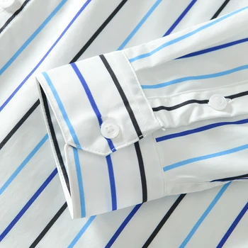 Muži Pruhované Tričká Bežné Dlhý Rukáv Muž Slim Fit Business Spoločenské Šaty, Tričko Č Vrecku Tlačidlo Nadol 2020 Módne Oblečenie Y2993