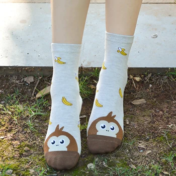 Pohodlné Bavlnené Zábavné Vianočné Ponožky Animal Krásne Karikatúra Roztomilý Ponožky Art 3D Ženy Ponožky Teplé Jesenné Zimné Vysoké Quanlty