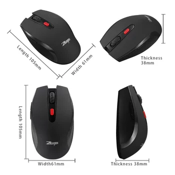 Bezdrôtová Optická Myš 2400 DPI pre Office Home Pracovných 2,4 GHz, USB, 6 Tlačidiel AA Batérie Myši na Počítač, Notebook, PC Gaming Mouse