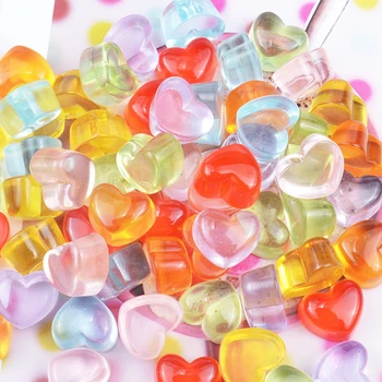 Tanduzi 100KS Roztomilý Živice Candy Srdce Flatback Cabochon Jelly Candy Živice Scrapbooking DIY domček pre bábiky Deco Časti
