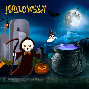 12 LED Hmly Maker Fogger Studne Hmla Stroj Rozprašovač Halloween Čarodejnice Jar Farebné Svetlá NÁS EÚ UK Plug garden party prop