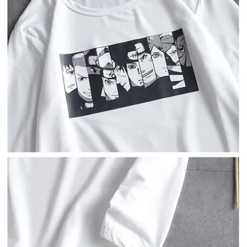 Grafické Tričko Naruto Muž Ženy Biele tričko Dlhý rukáv Top Jar Punk Nadrozmerná T Shirt Mužov Oblečenie 2020 Jeseň Manga Tričko