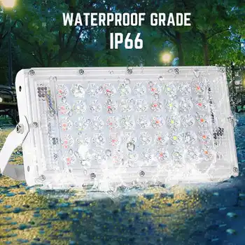 50W RGB LED Flood Light s Diaľkovým ovládaním Pouličné Lampy Nepremokavé IP66 Outdoor Záhrada Pozornosti AC220V Krajiny Svetlá