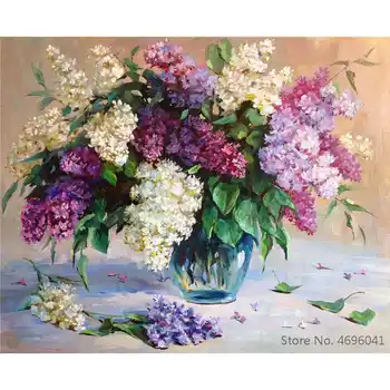 Maľovanie Podľa Čísel Rámce Farebnosť Podľa Čísel Domov Dekor Obrázky Kvetov, Dekorácie, Vázy