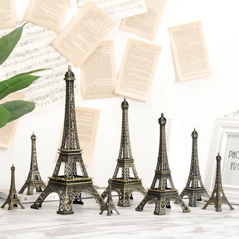 1pc Eiffelova Veža, Socha Kovové Parížskej Eiffelovej Veže Model Figúrka Dekoratívne Železa Remeslá
